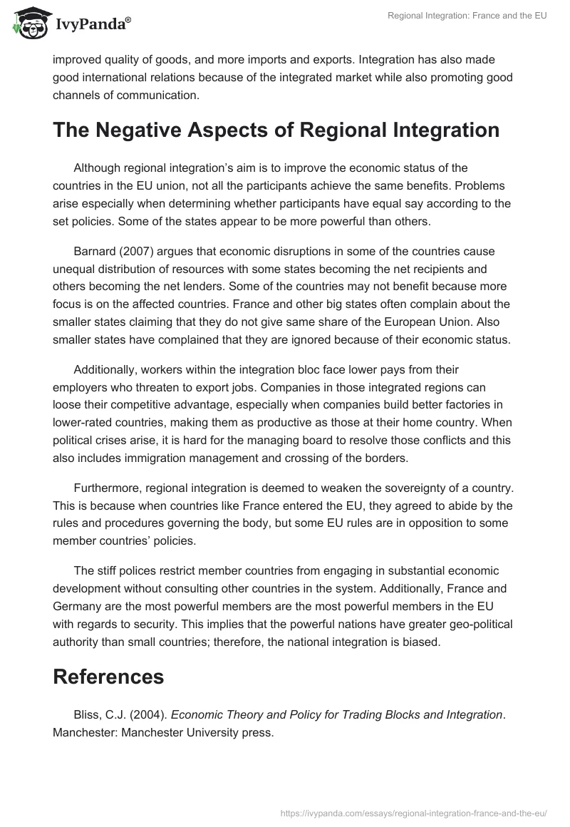 Regional Integration: France and the EU. Page 2