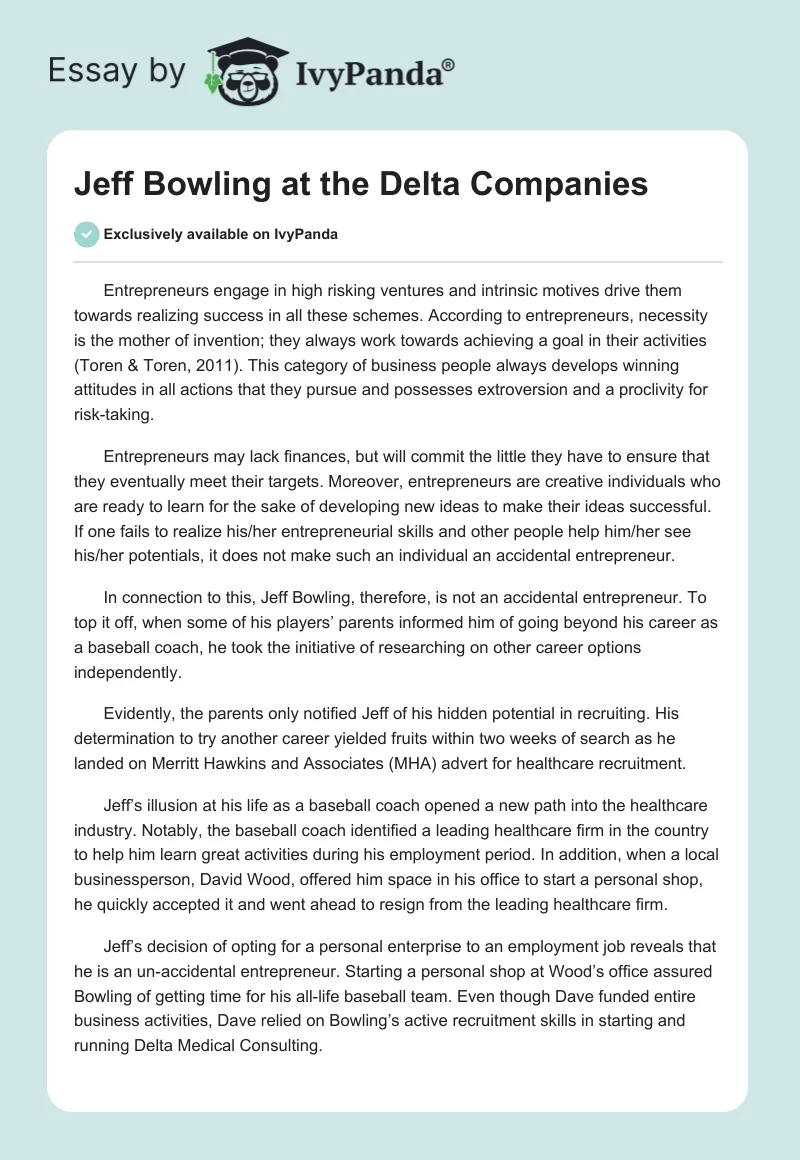 Jeff Bowling at the Delta Companies. Page 1
