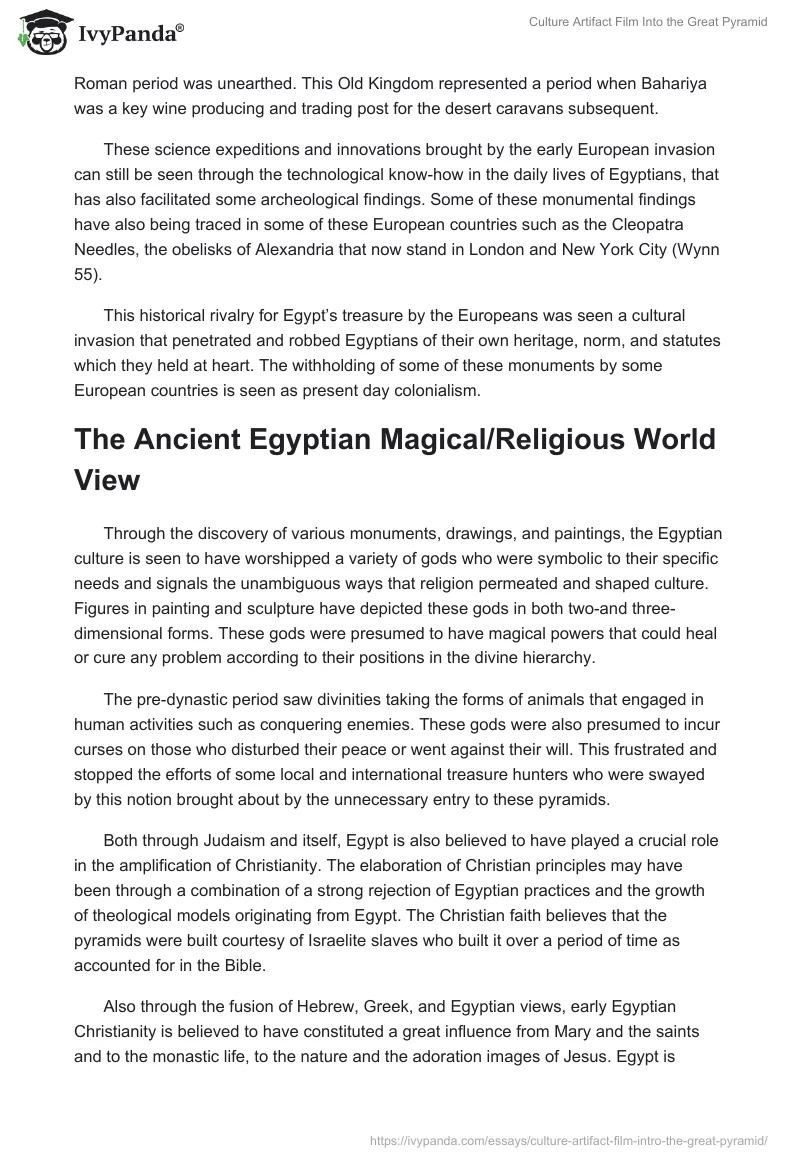 Culture Artifact Film "Into the Great Pyramid". Page 2
