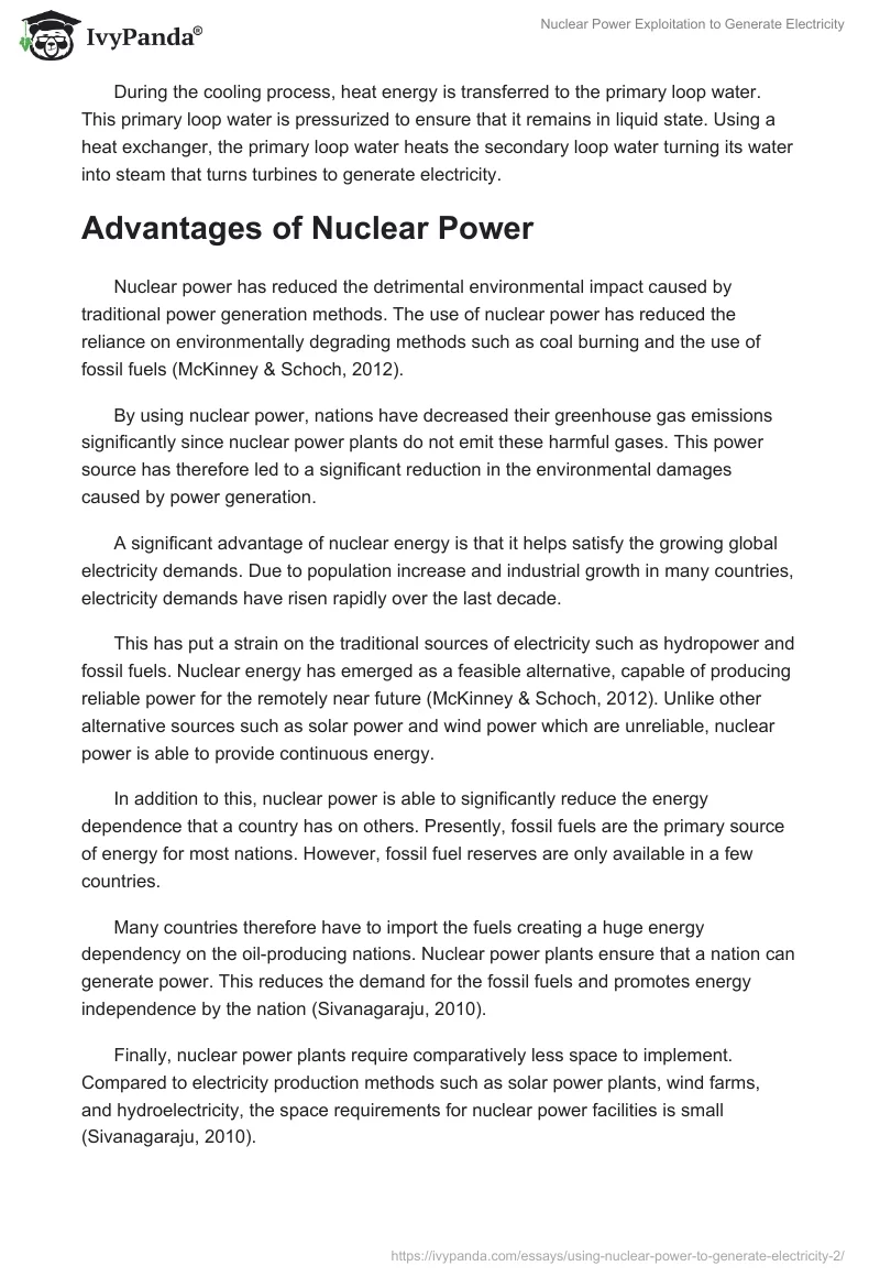 Nuclear Power Exploitation to Generate Electricity. Page 2
