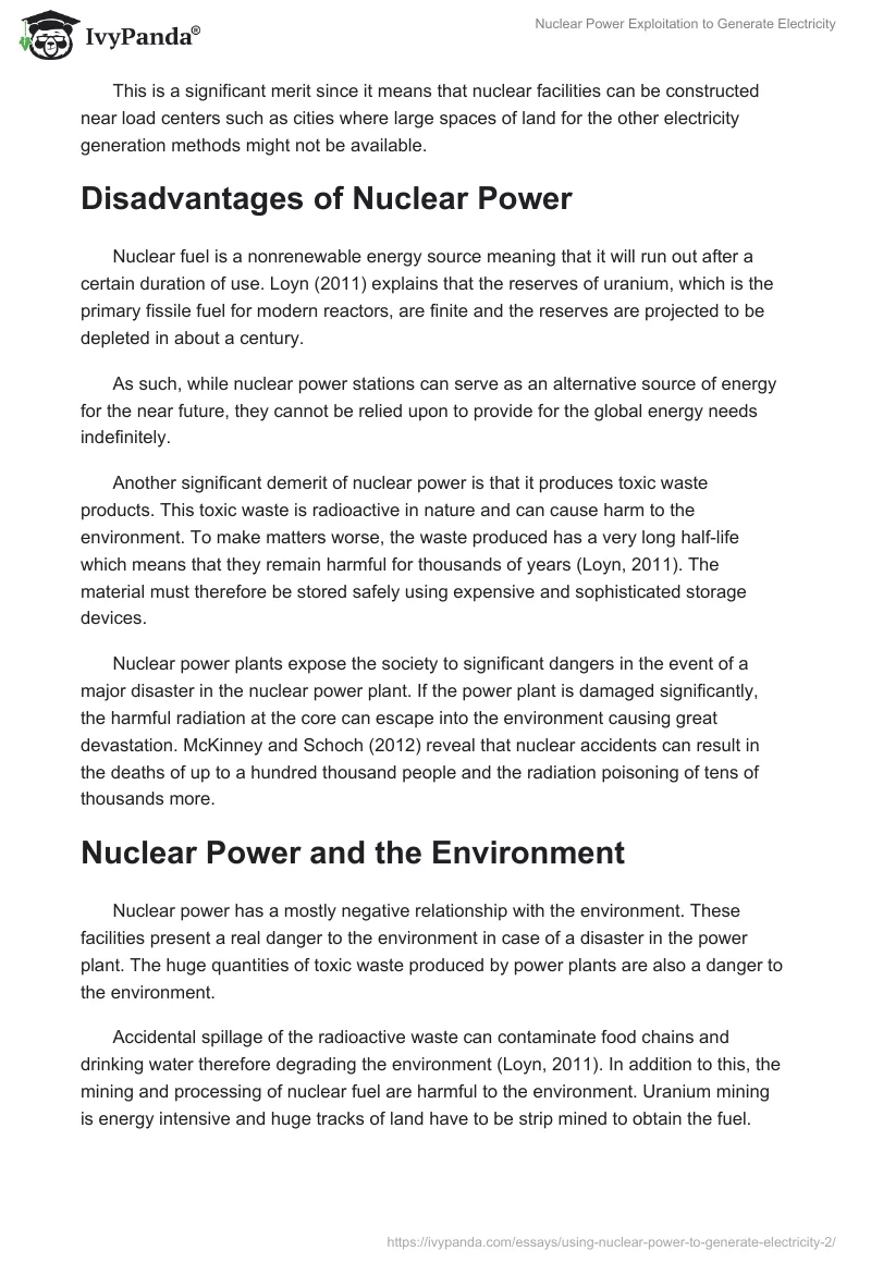 Nuclear Power Exploitation to Generate Electricity. Page 3