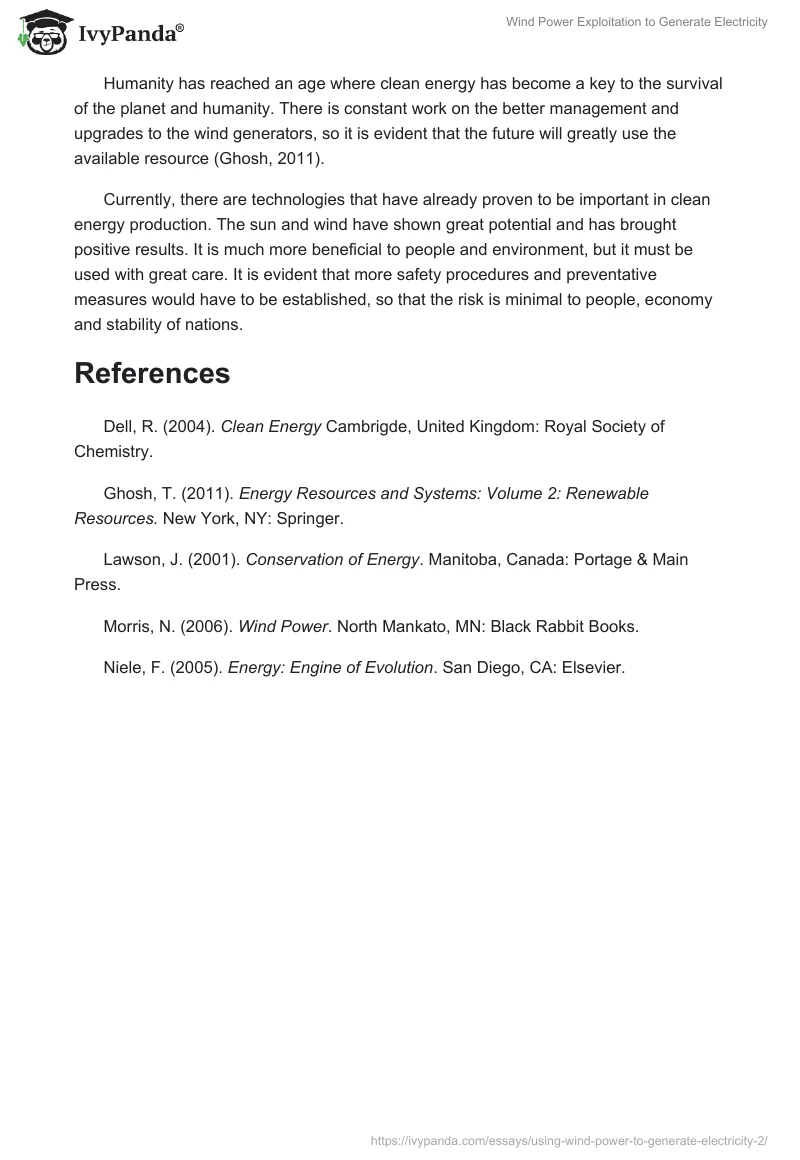Wind Power Exploitation to Generate Electricity. Page 4