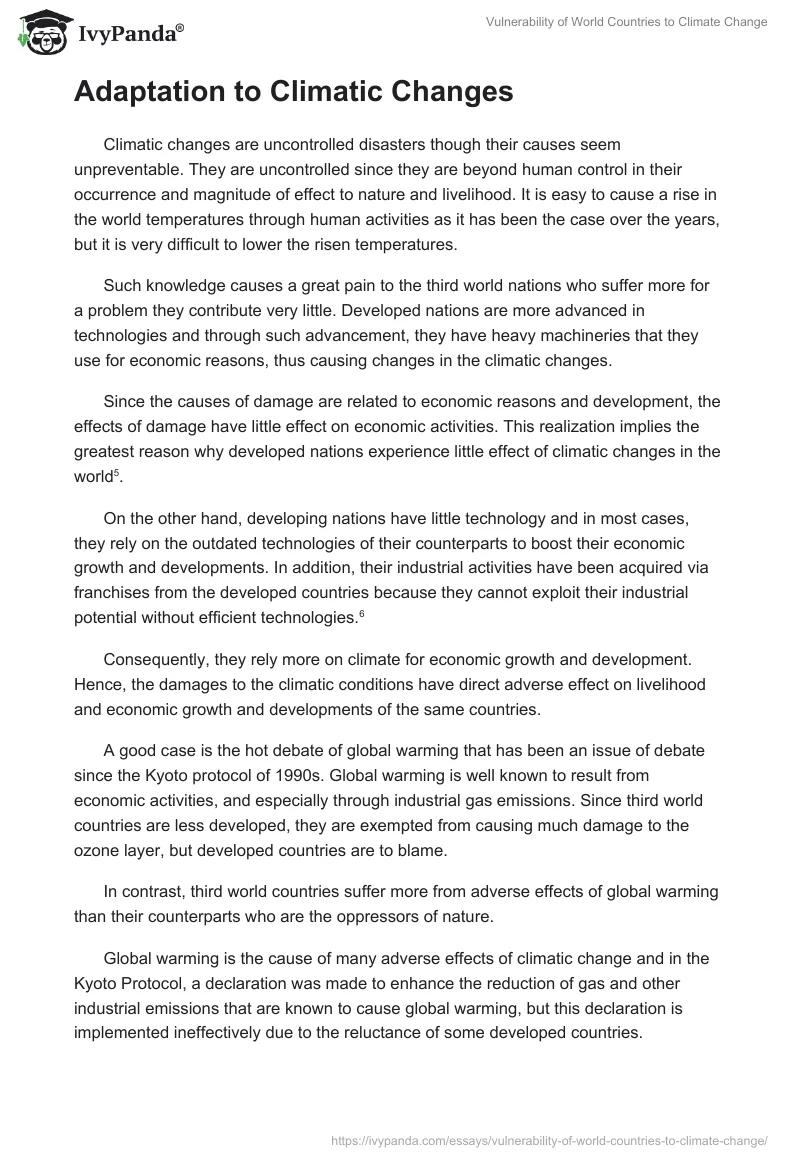 Vulnerability of World Countries to Climate Change. Page 5