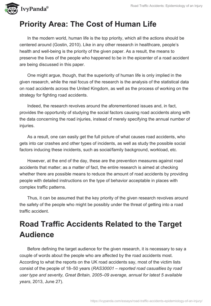 Road Traffic Accidents: Epidemiology of an Injury. Page 2