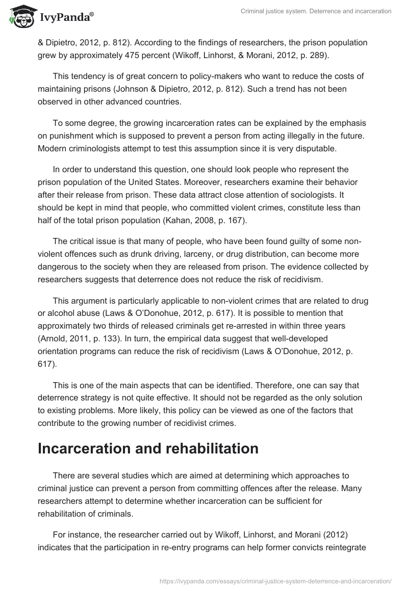 Criminal Justice System. Deterrence and Incarceration. Page 2