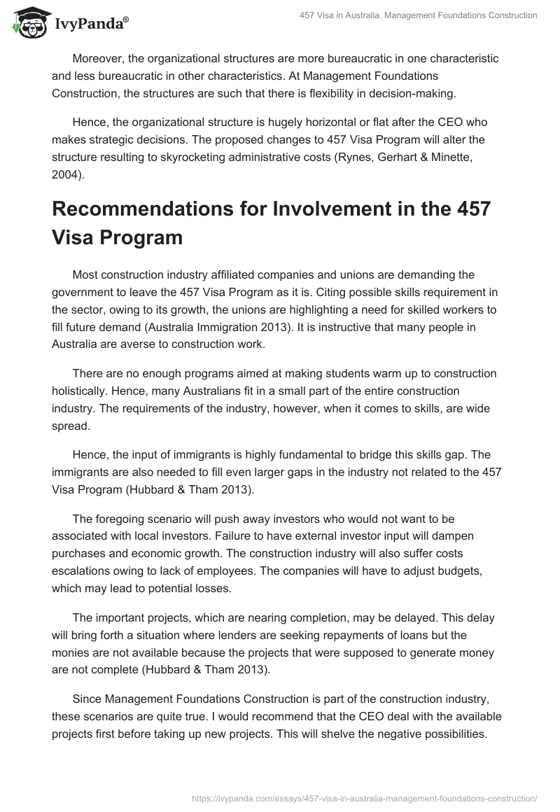 457 Visa in Australia. Management Foundations Construction. Page 4