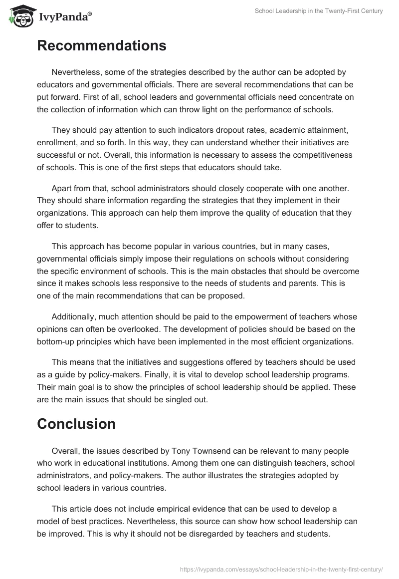 School Leadership in the Twenty-First Century. Page 4