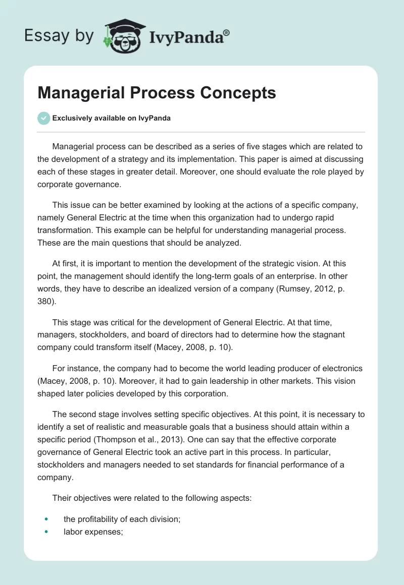 Managerial Process Concepts. Page 1