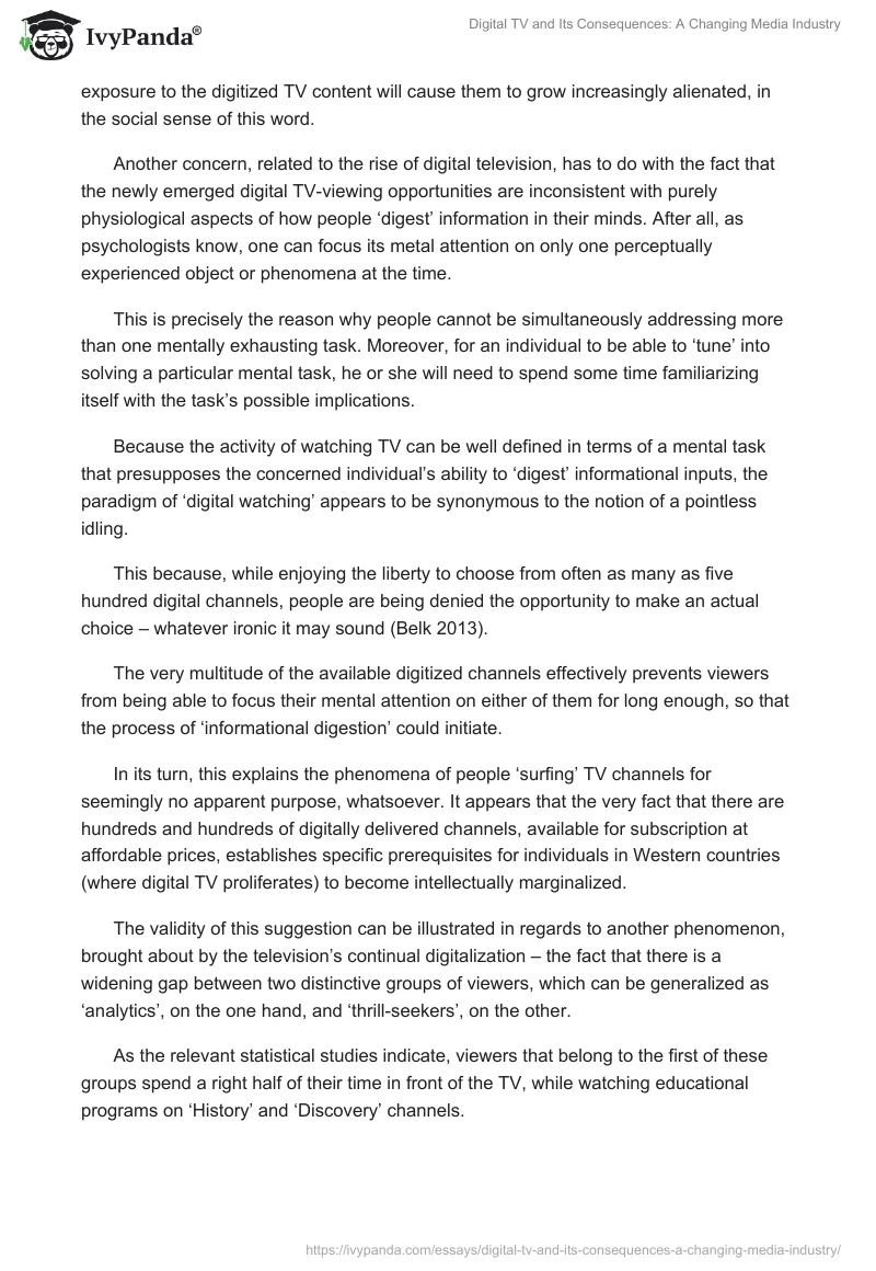 Digital TV and Its Consequences: A Changing Media Industry. Page 4