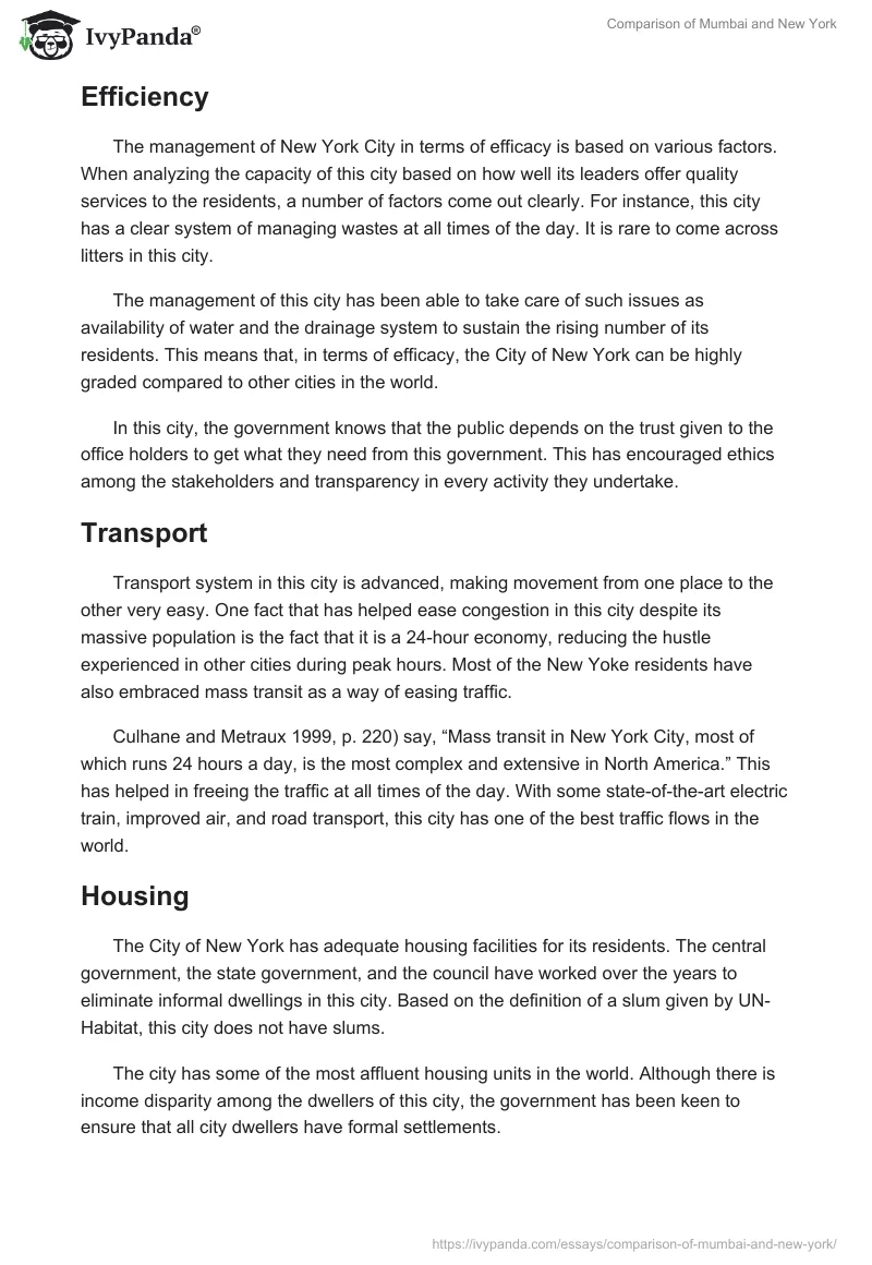 Comparison of Mumbai and New York. Page 2
