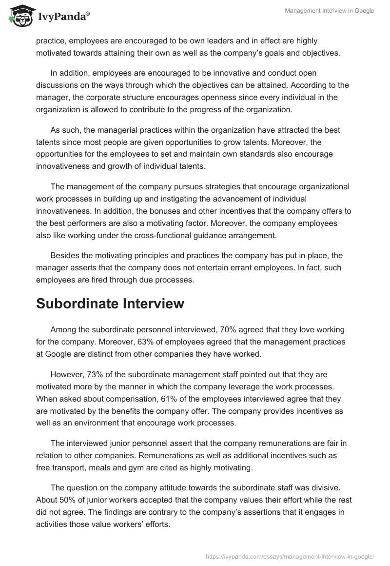 Management Interview in Google. Page 4