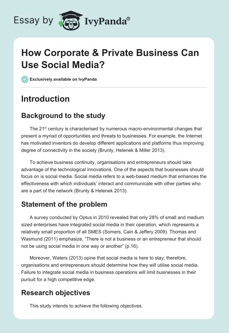 How Corporate & Private Business Can Use Social Media?. Page 1