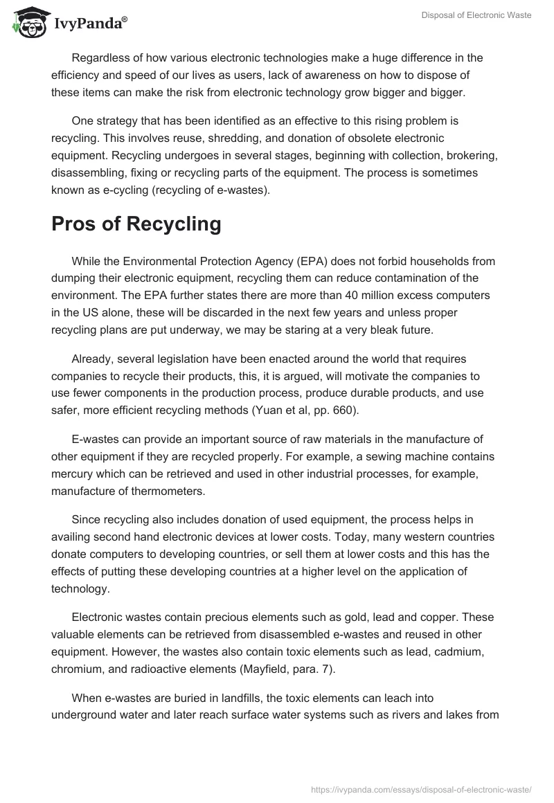 Disposal of Electronic Waste. Page 3