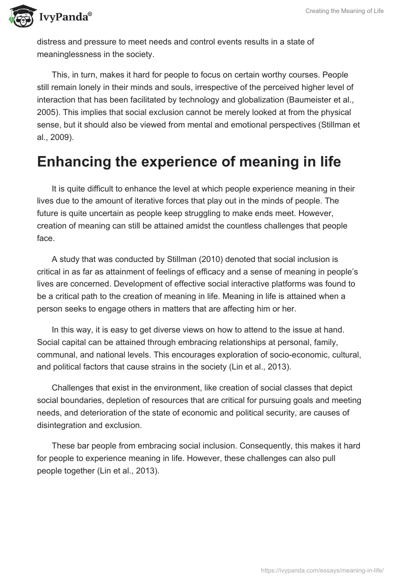 Creating the Meaning of Life. Page 4