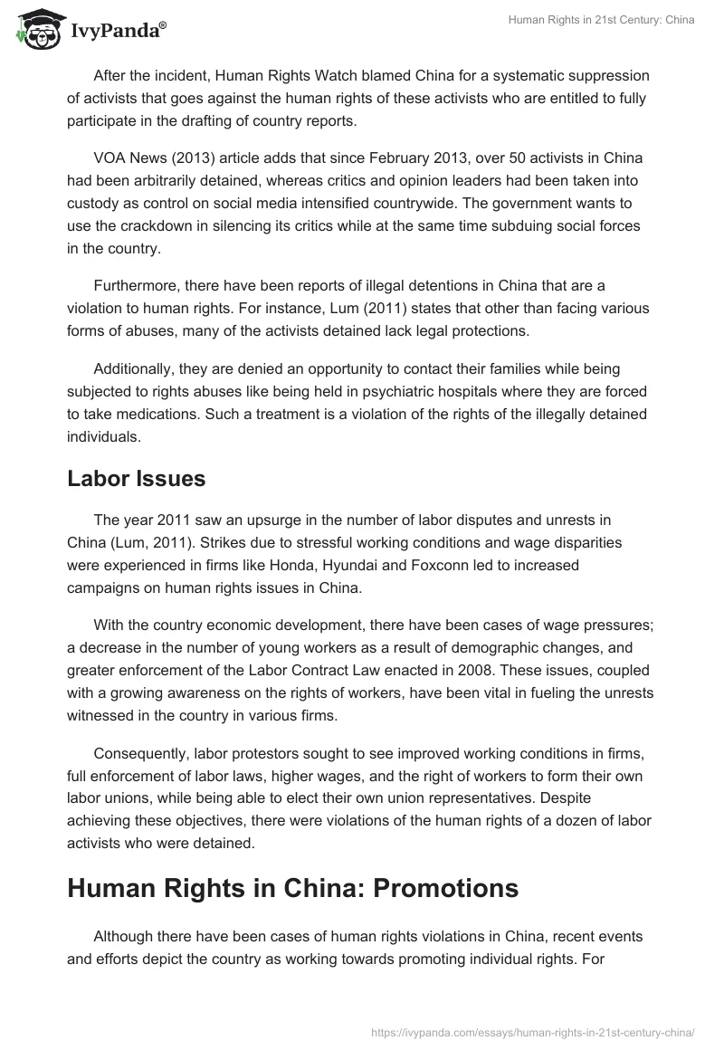 Human Rights in 21st Century: China. Page 3