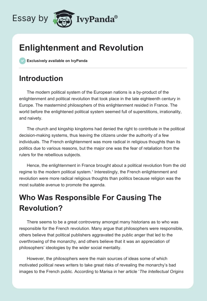 Enlightenment and Revolution. Page 1