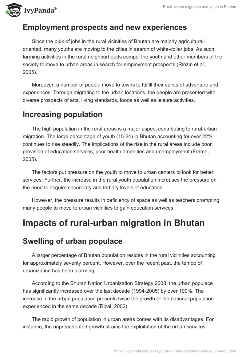 Rural–Urban Migration and Youth in Bhutan. Page 4