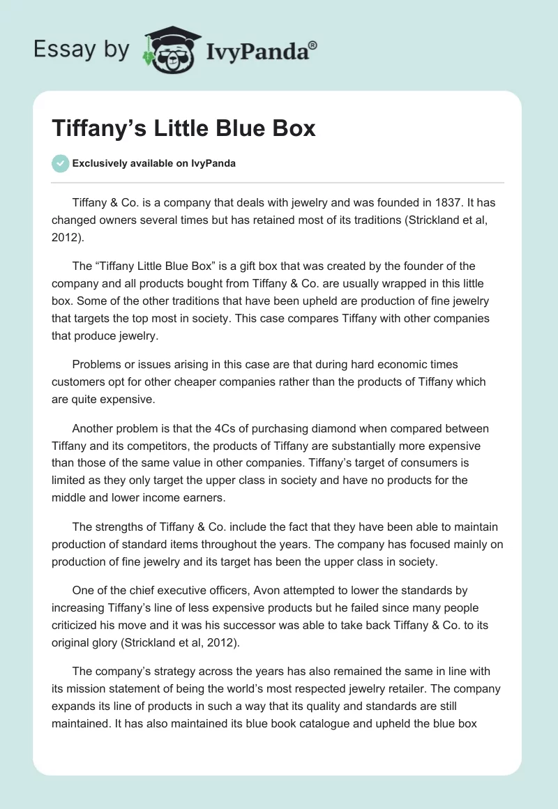 Tiffany’s Little Blue Box. Page 1