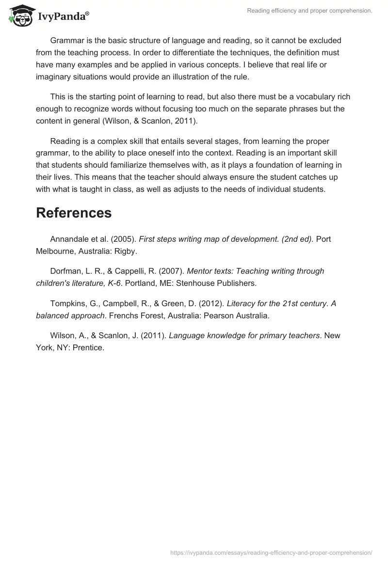 Reading efficiency and proper comprehension.. Page 2