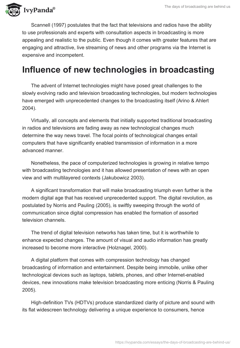 The days of broadcasting are behind us. Page 4