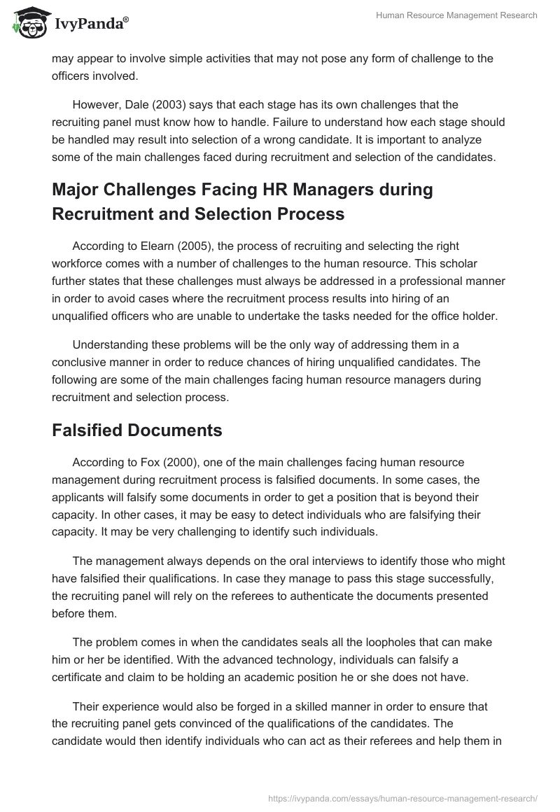Human Resource Management Research. Page 5