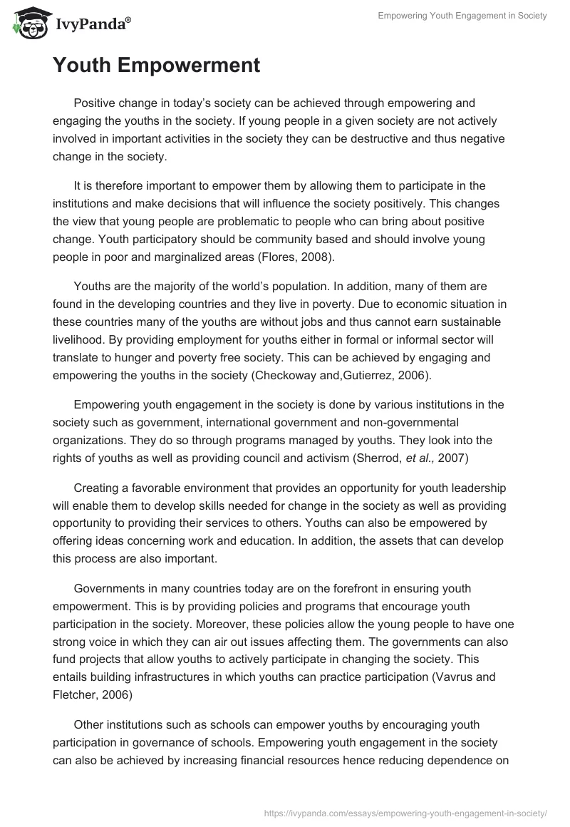 Empowering Youth Engagement in Society. Page 2