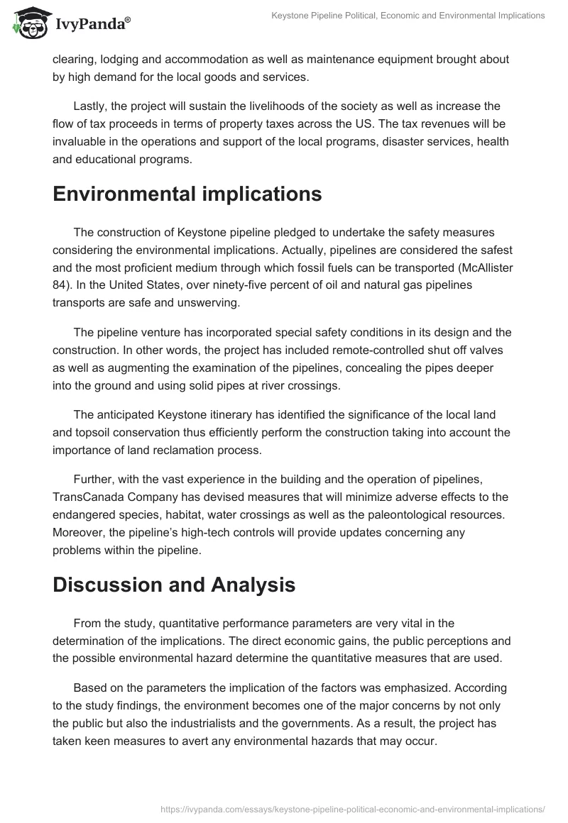 Keystone Pipeline Political, Economic and Environmental Implications. Page 4