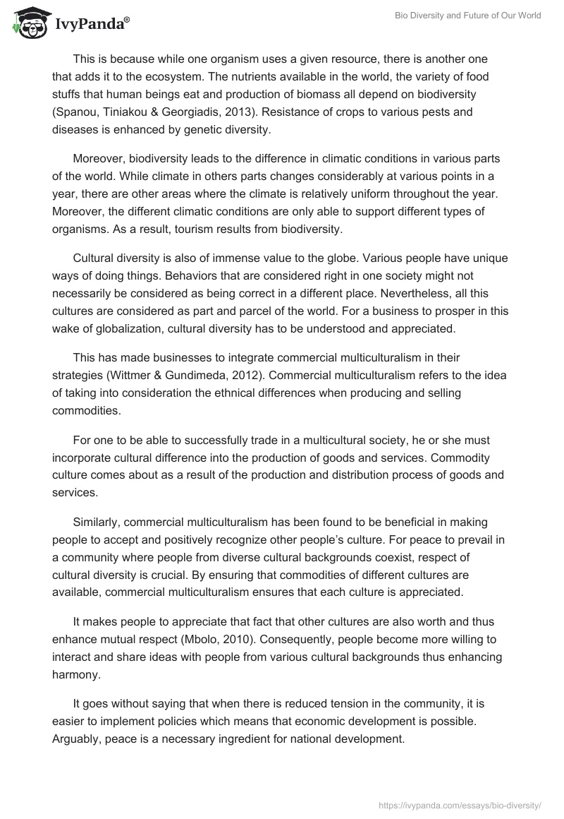 Bio Diversity and Future of Our World. Page 2