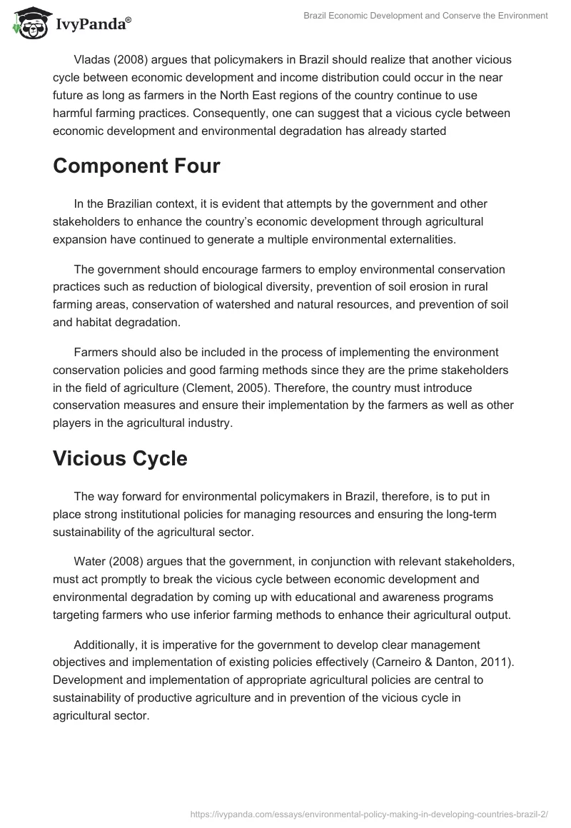 Brazil Economic Development and Conserve the Environment. Page 3