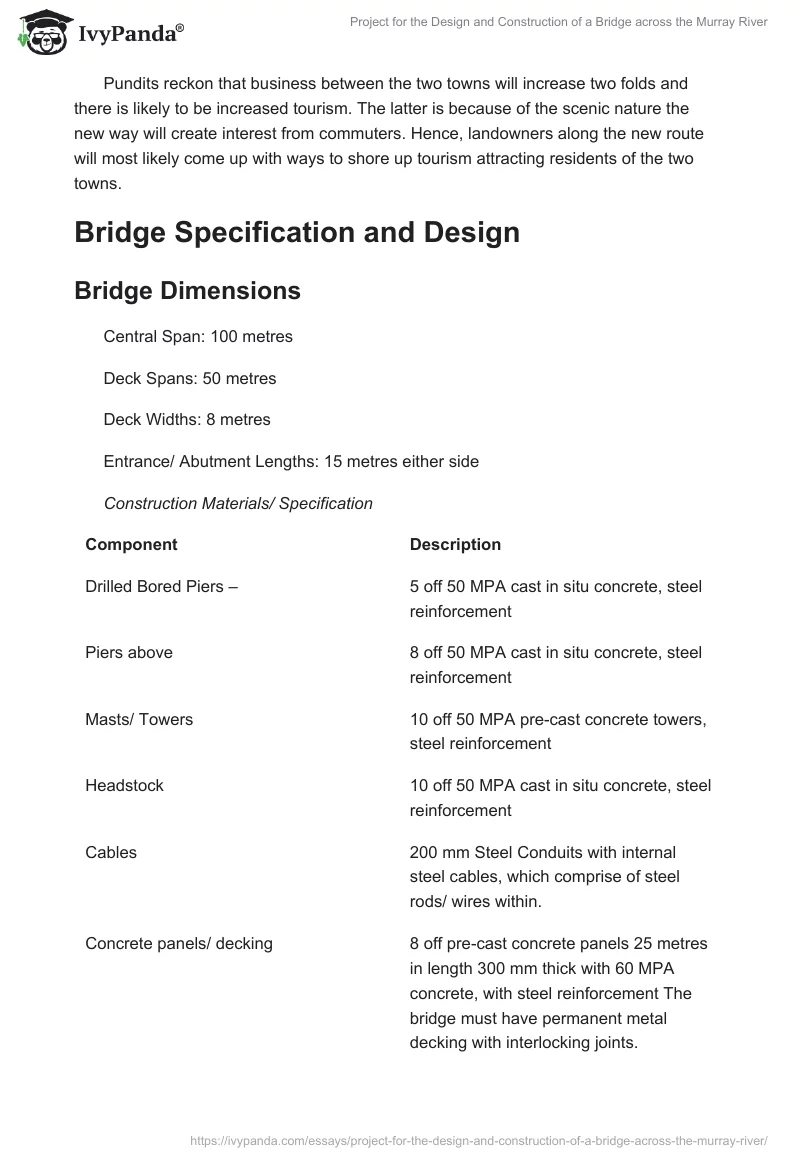 Project for the Design and Construction of a Bridge Across the Murray River. Page 2