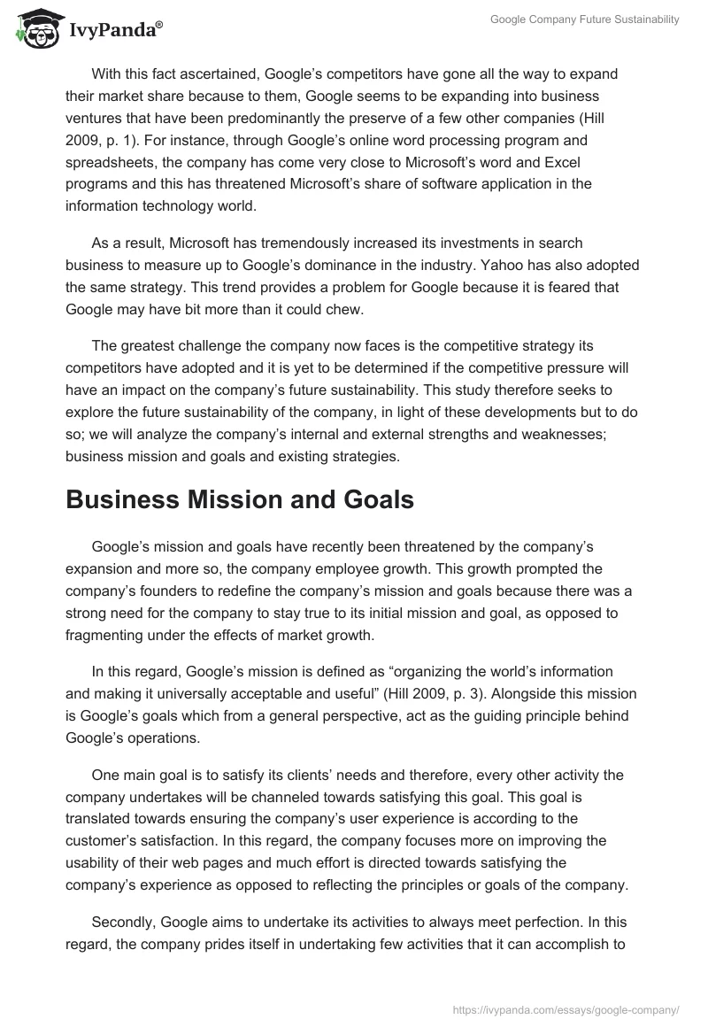 Google Company Future Sustainability. Page 2