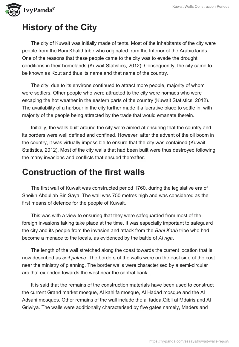 Kuwait Walls Construction Periods. Page 2