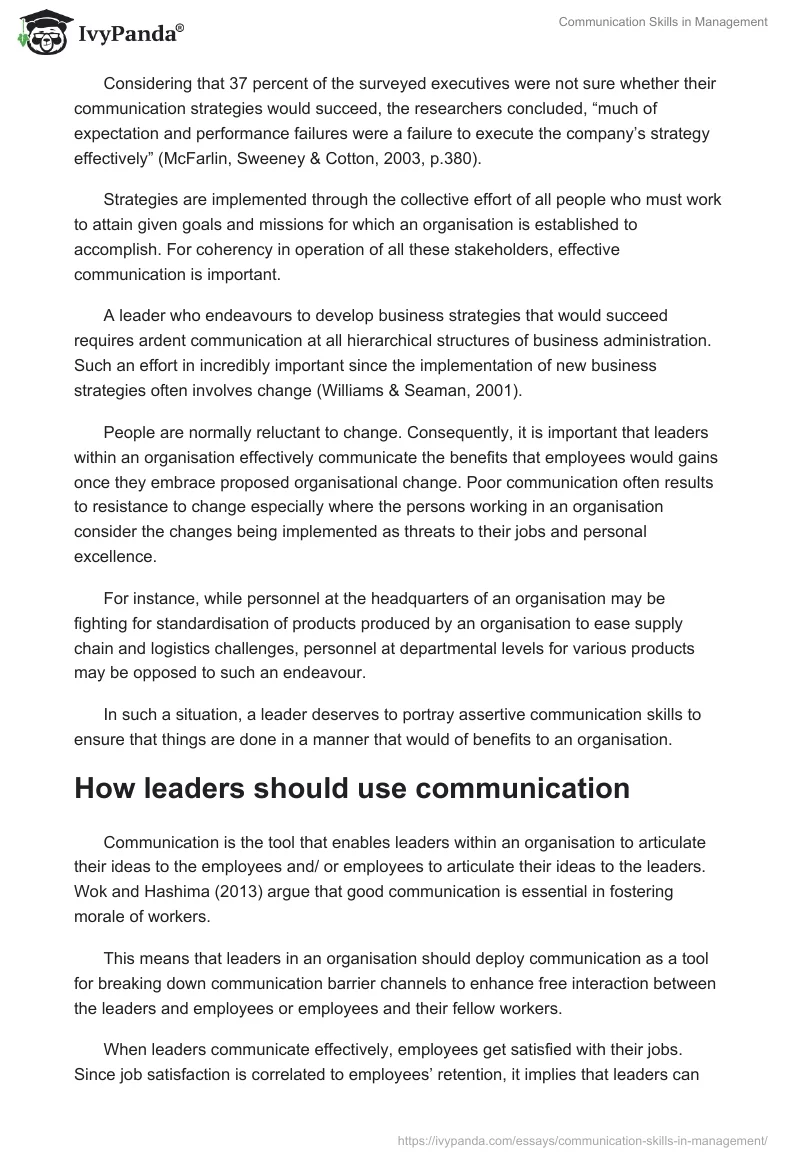 Communication Skills in Management. Page 3