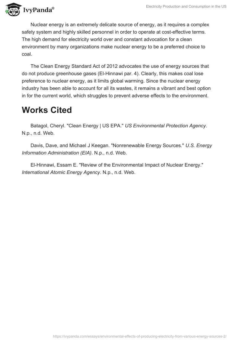 Electricity Production and Consumption in the US. Page 4