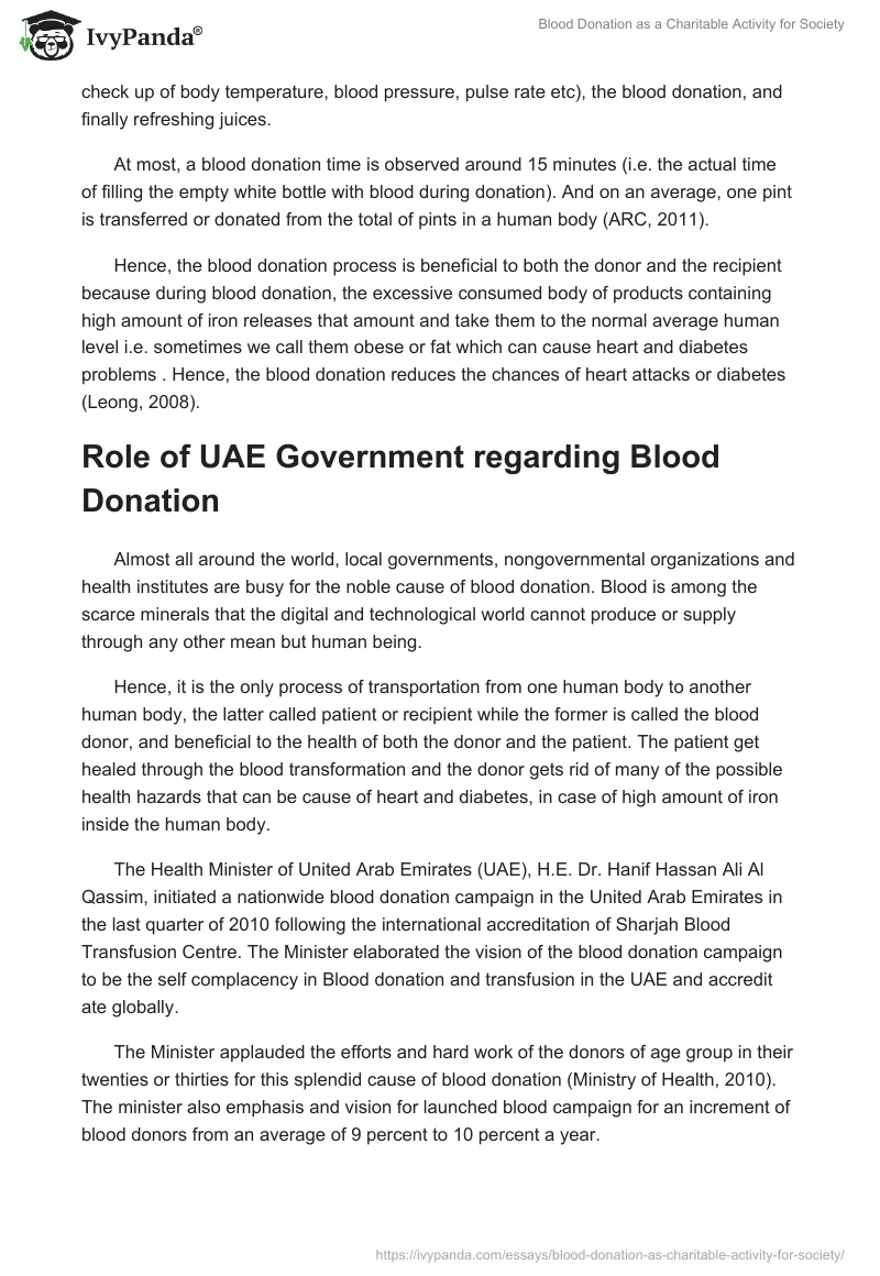 Blood Donation as a Charitable Activity for Society. Page 3