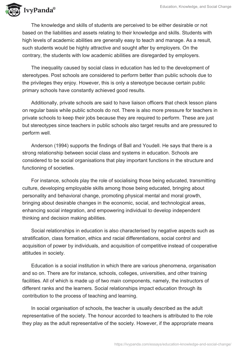 Education, Knowledge, and Social Change. Page 2