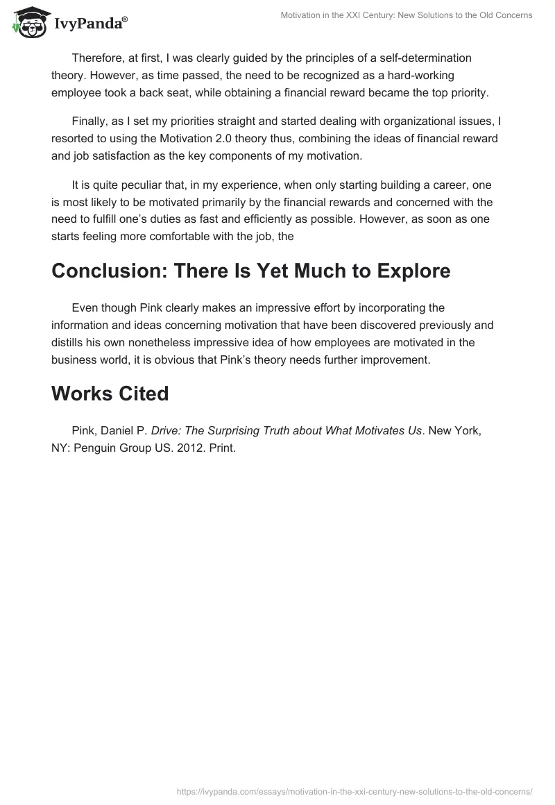 Motivation in the XXI Century: New Solutions to the Old Concerns. Page 4