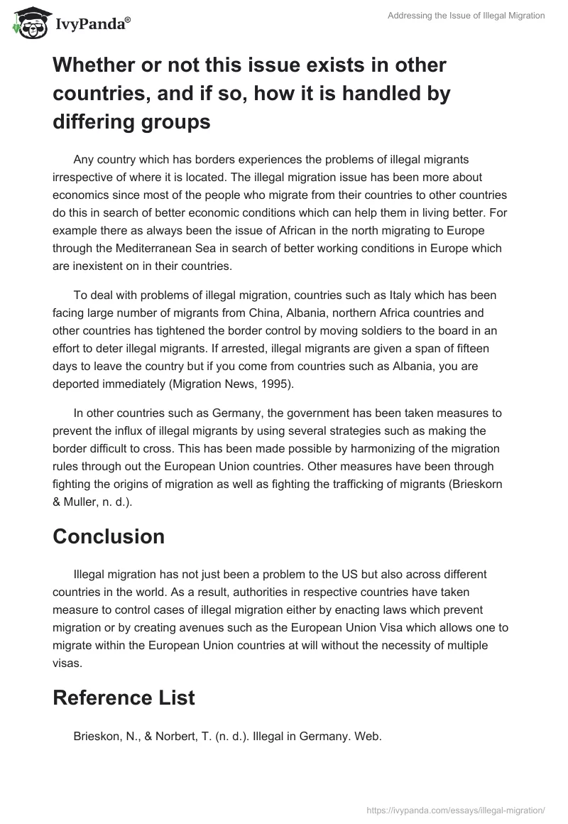 Addressing the Issue of Illegal Migration. Page 2