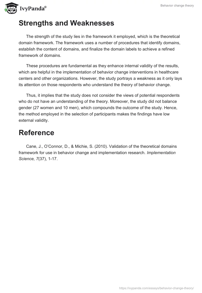 Behavior change theory. Page 3