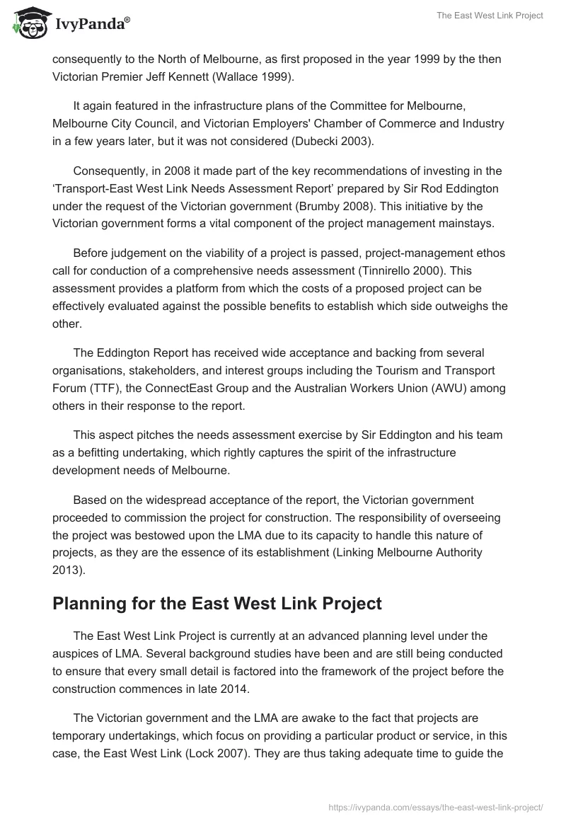 The East West Link Project. Page 3