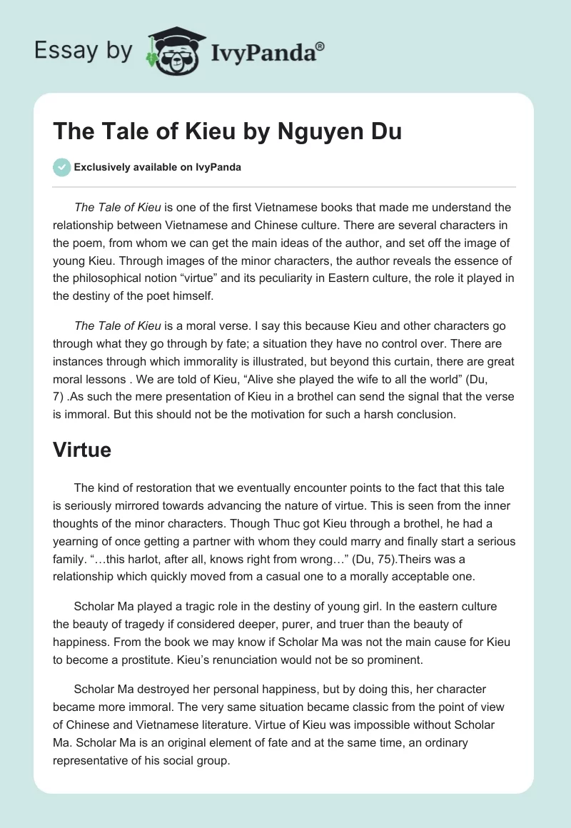 "The Tale of Kieu" by Nguyen Du. Page 1