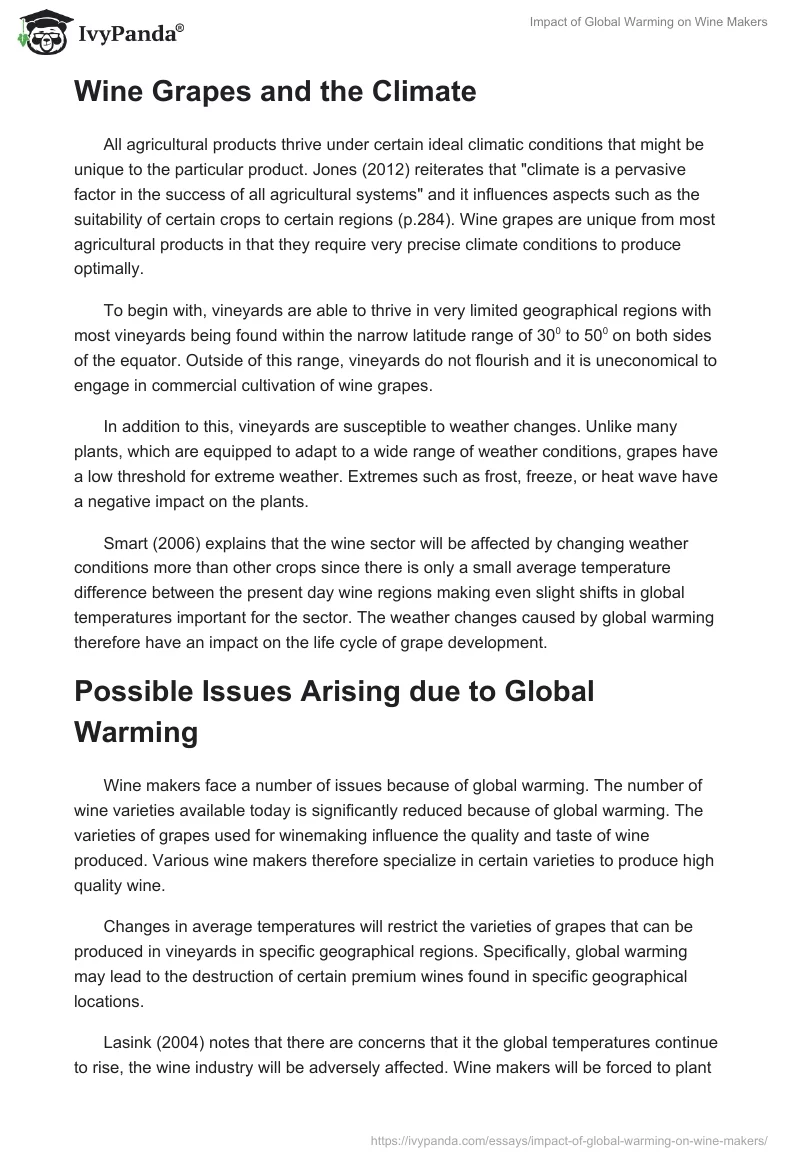 Impact of Global Warming on Wine Makers. Page 2