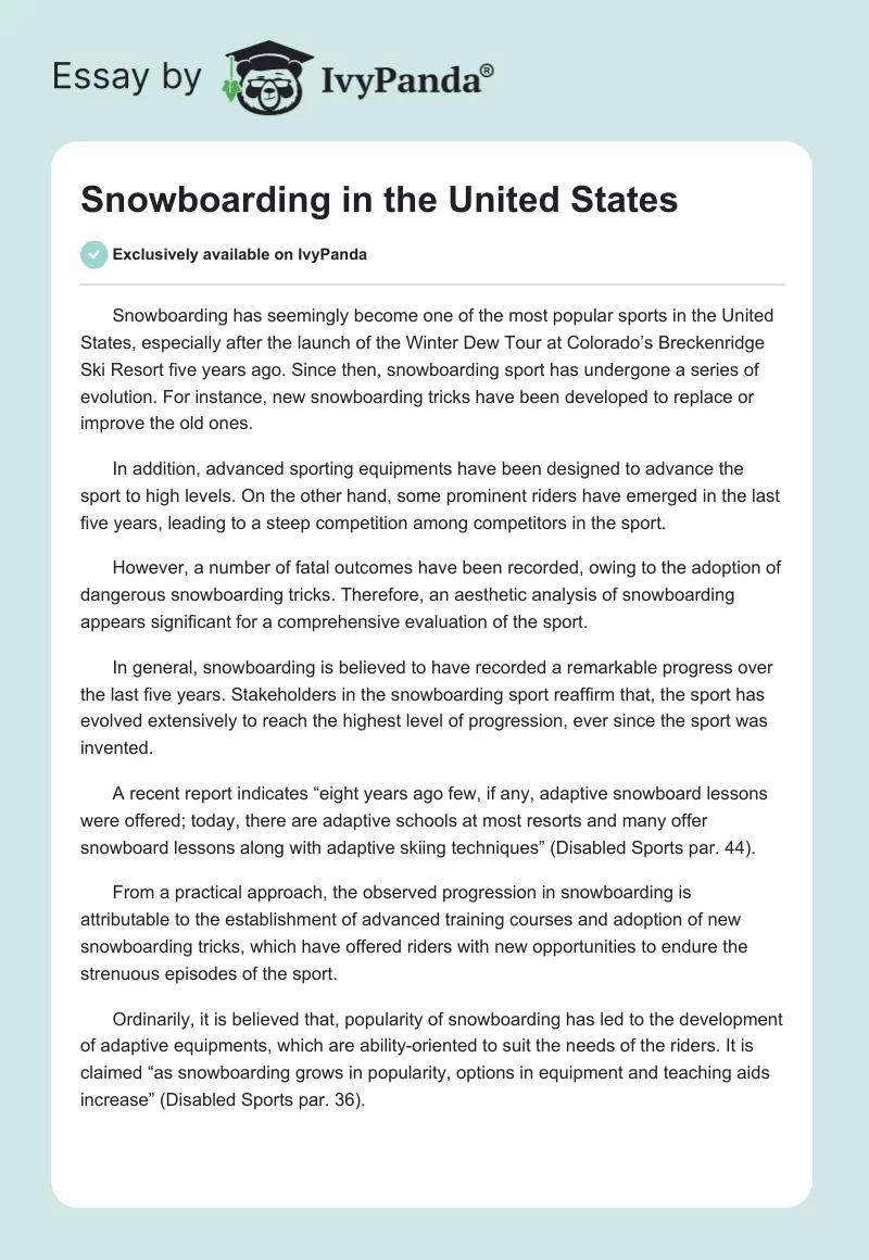 Snowboarding in the United States. Page 1