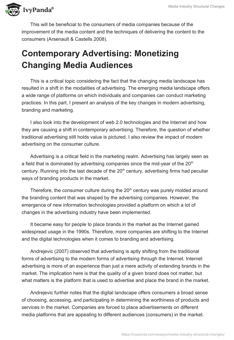 Media Industry Structural Changes. Page 4