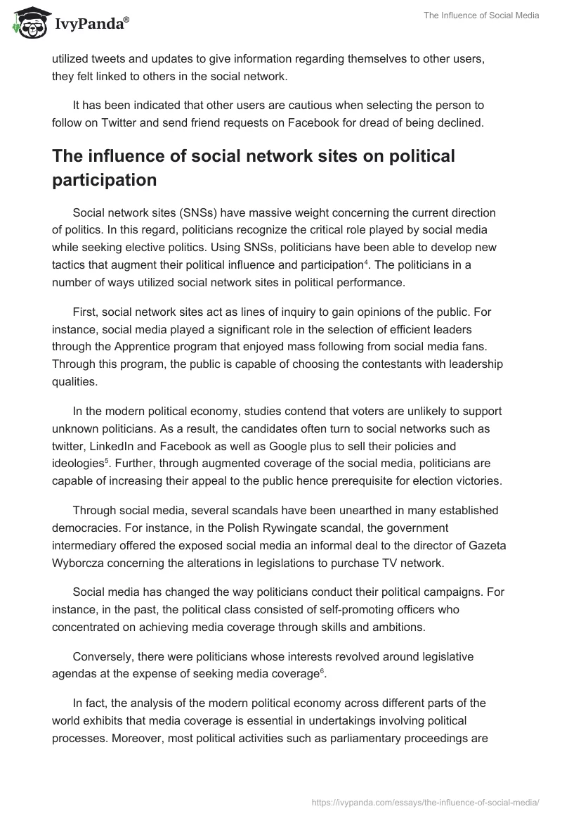 The Influence of Social Media. Page 3