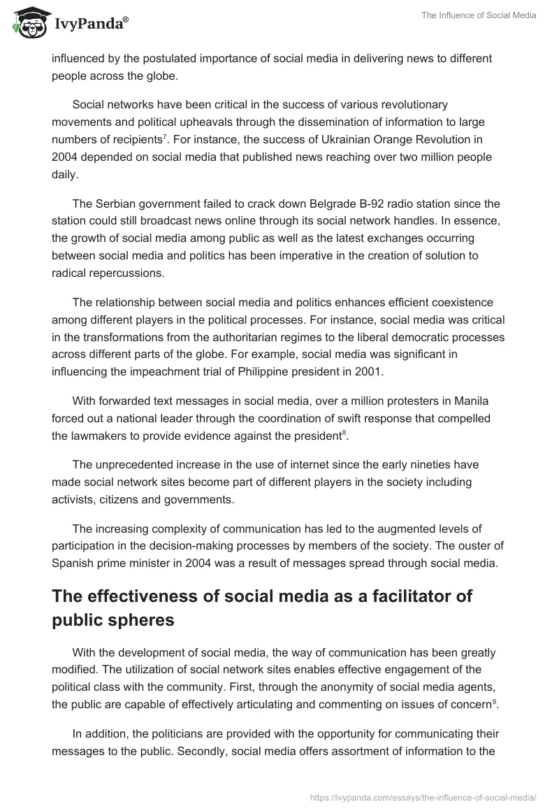 The Influence of Social Media. Page 4