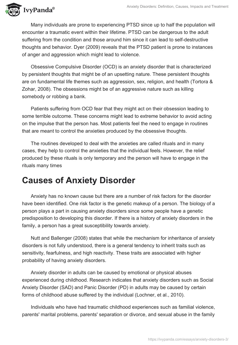 Anxiety Disorders: Definition, Causes, Impacts and Treatment. Page 4