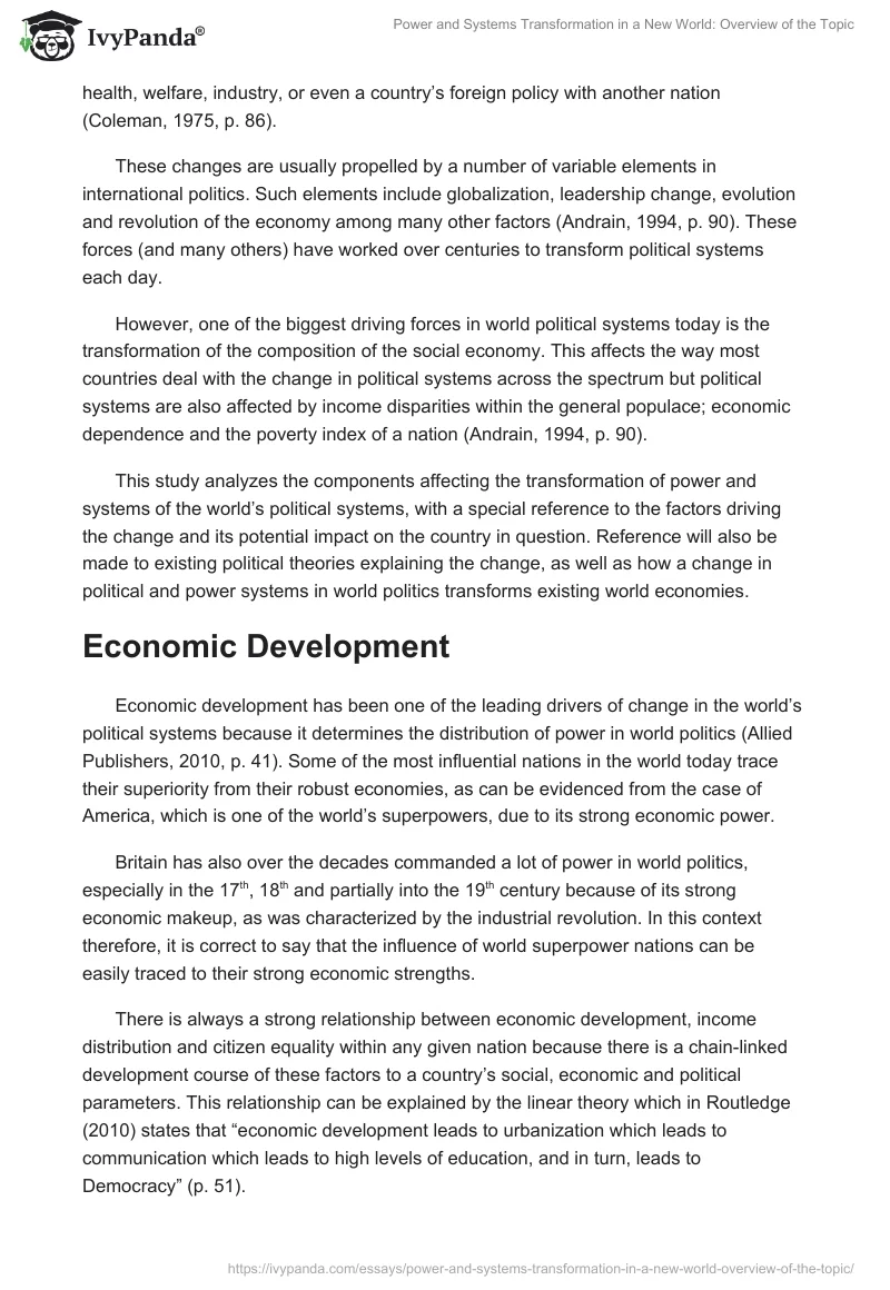 Power and Systems Transformation in a New World: Overview of the Topic. Page 2