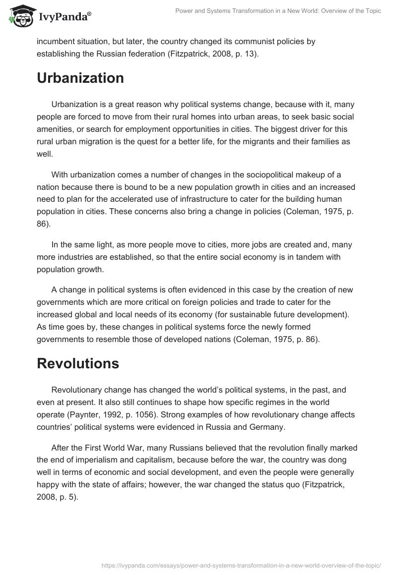 Power and Systems Transformation in a New World: Overview of the Topic. Page 4
