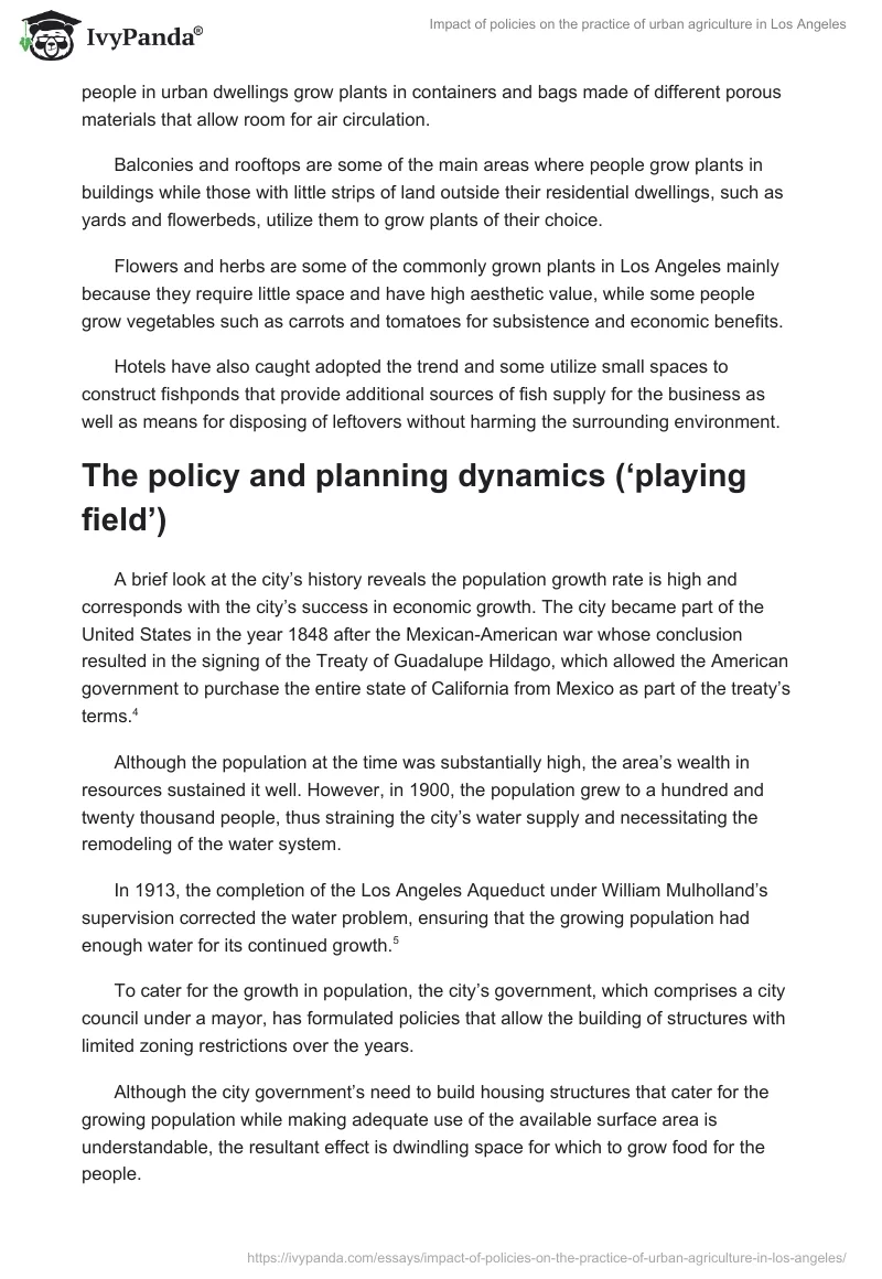 Impact of Policies on the Practice of Urban Agriculture in Los Angeles. Page 4